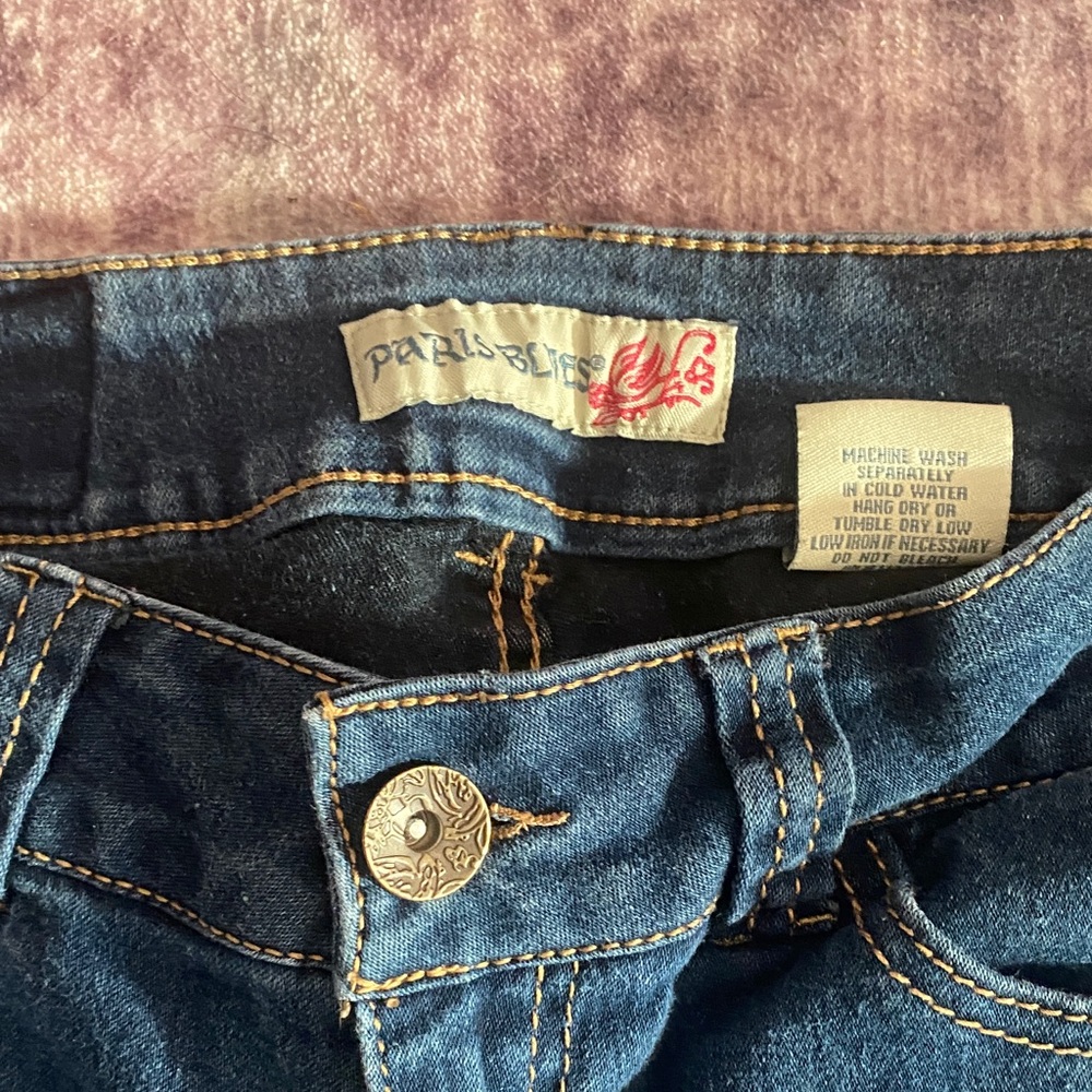 Paris Blues Dark Blue Low Ris Skinny Jeans 5 - Picture 6 of 11